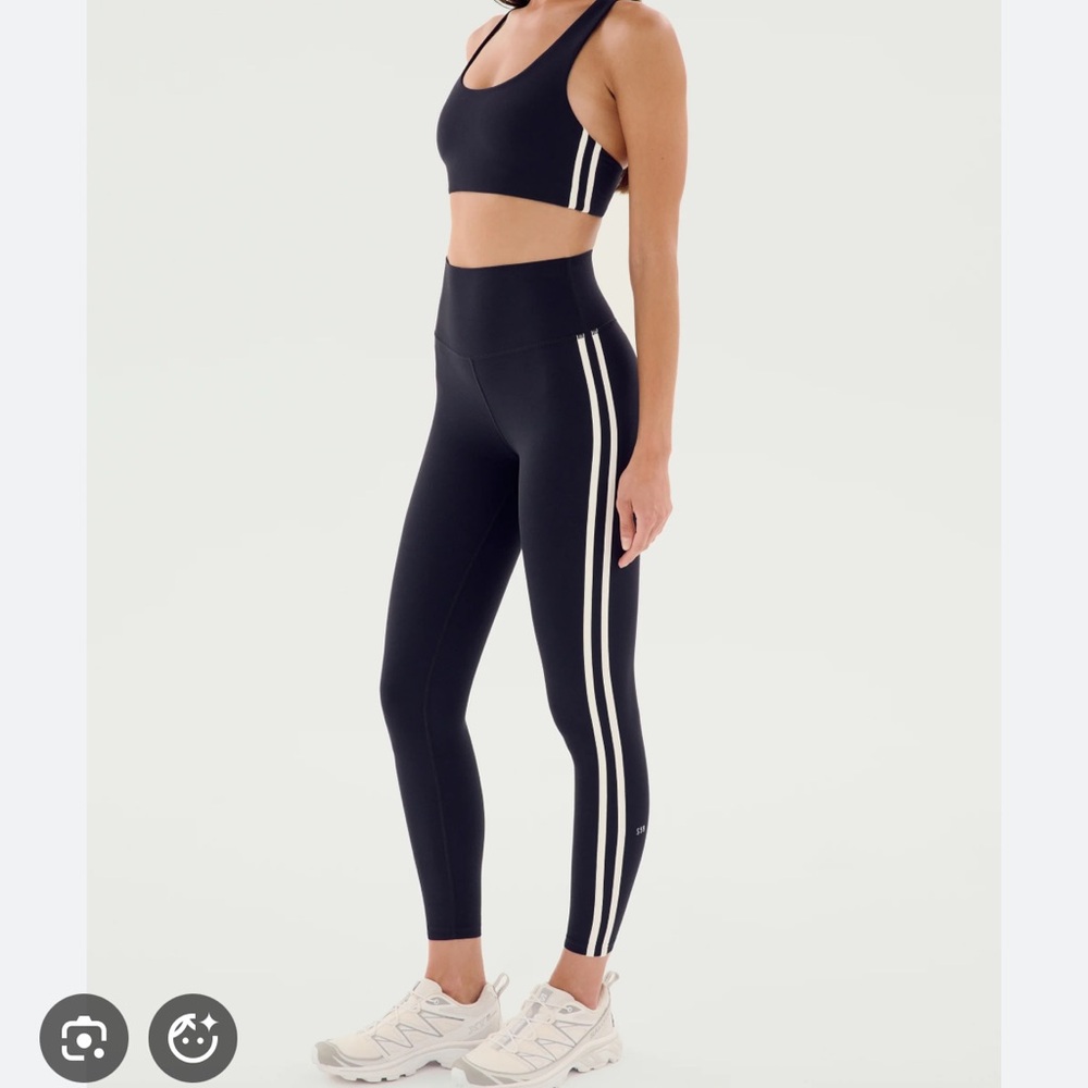 Splits59 NWT Ella Highwaist Airtight Leggings (black with white stripes)